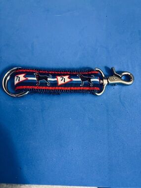 Belted Cow Company Canvas Black Lab Key Fob with Metal Clip